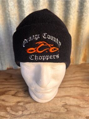 Orange County Choppers Black Beanie Hat with Orange Logo
